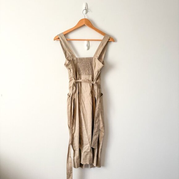 Aritzia Babaton Kofi Belted Button Front Dress Tan Size 2 - Picture 9 of 10